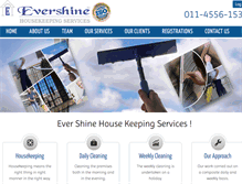 Tablet Screenshot of evershinehousekeeping.com